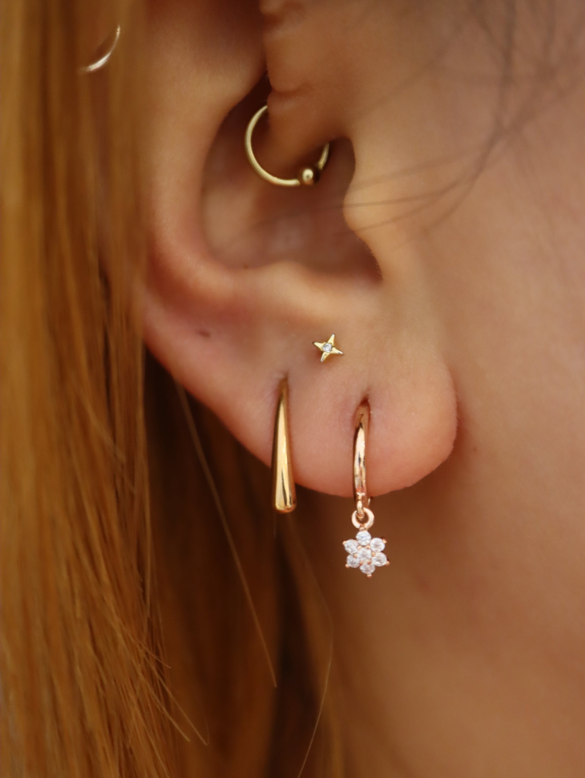 Wire hook stainless steel rosegold earrings