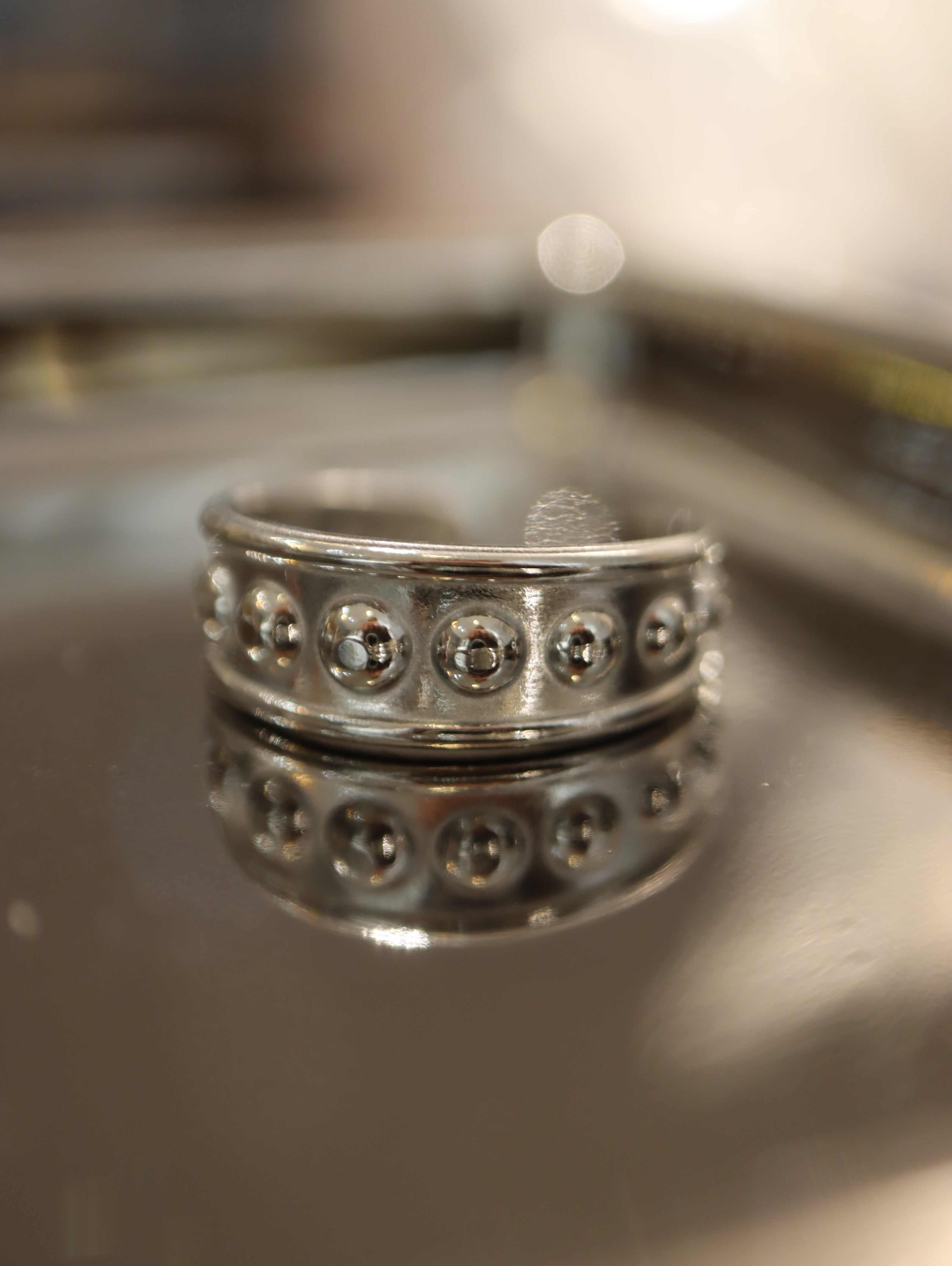 Bead stainless steel ring