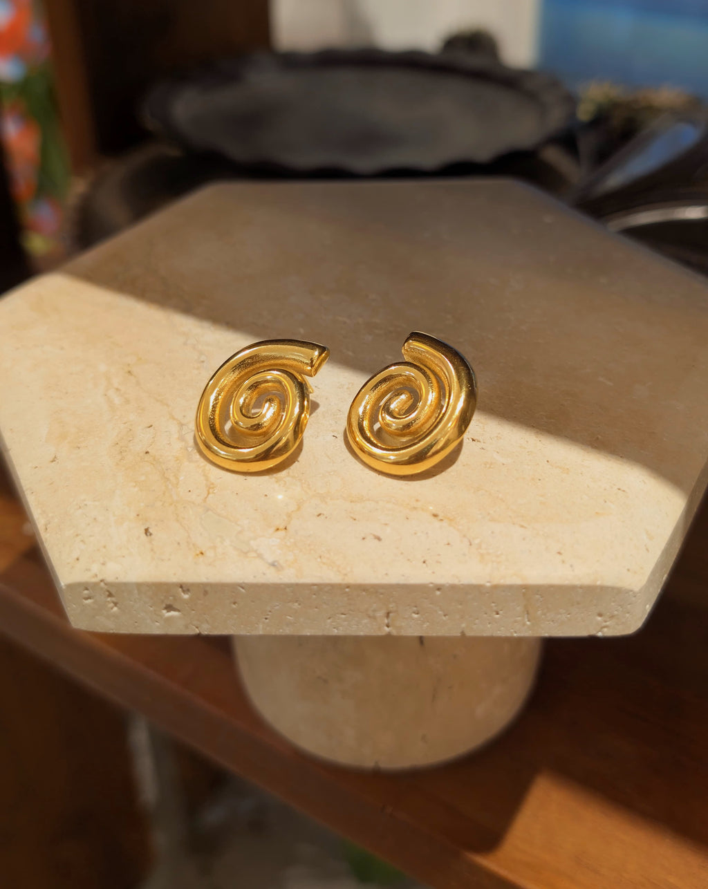 Spiral stainless steel earrings