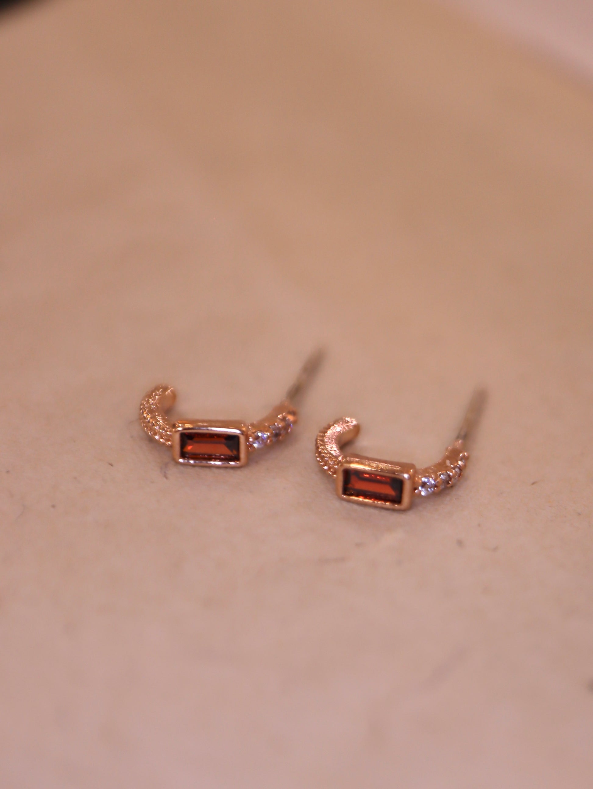 Mini rectangular cz earrings (pair)