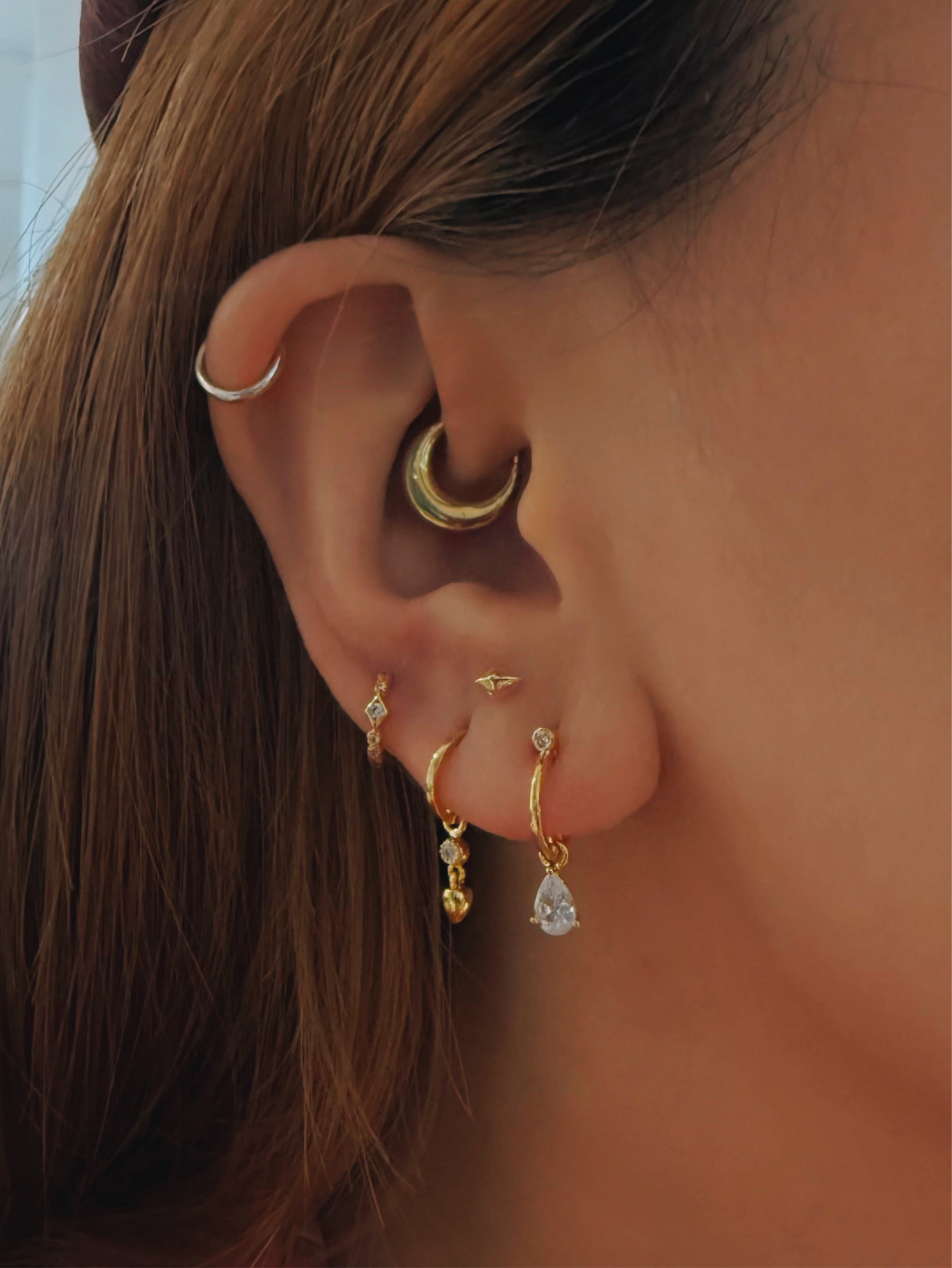 Surgical Steel Teardrop CZ Earrings (4 colours)