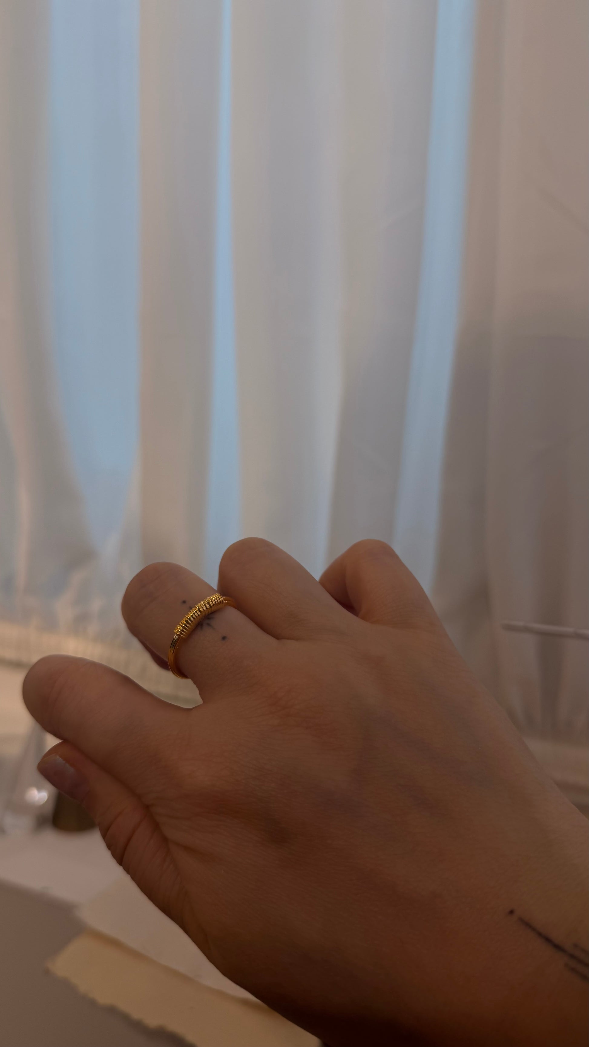 Half braided open size ring