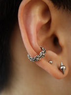 Antique flower 925 silver Earcuff