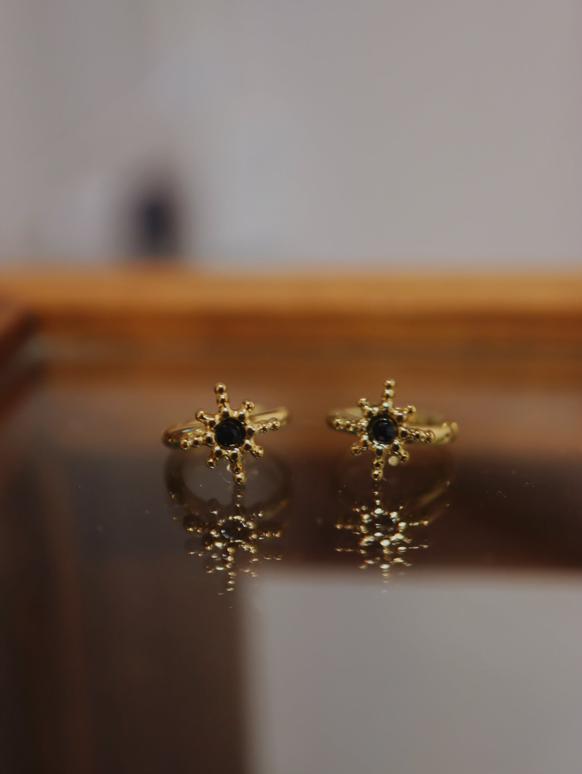 Starburst stainless steel earrings