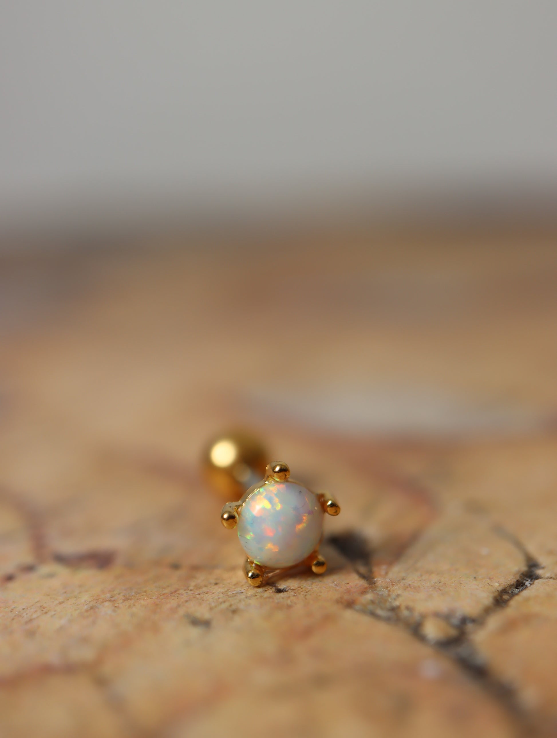 Opal screw ball end piercing