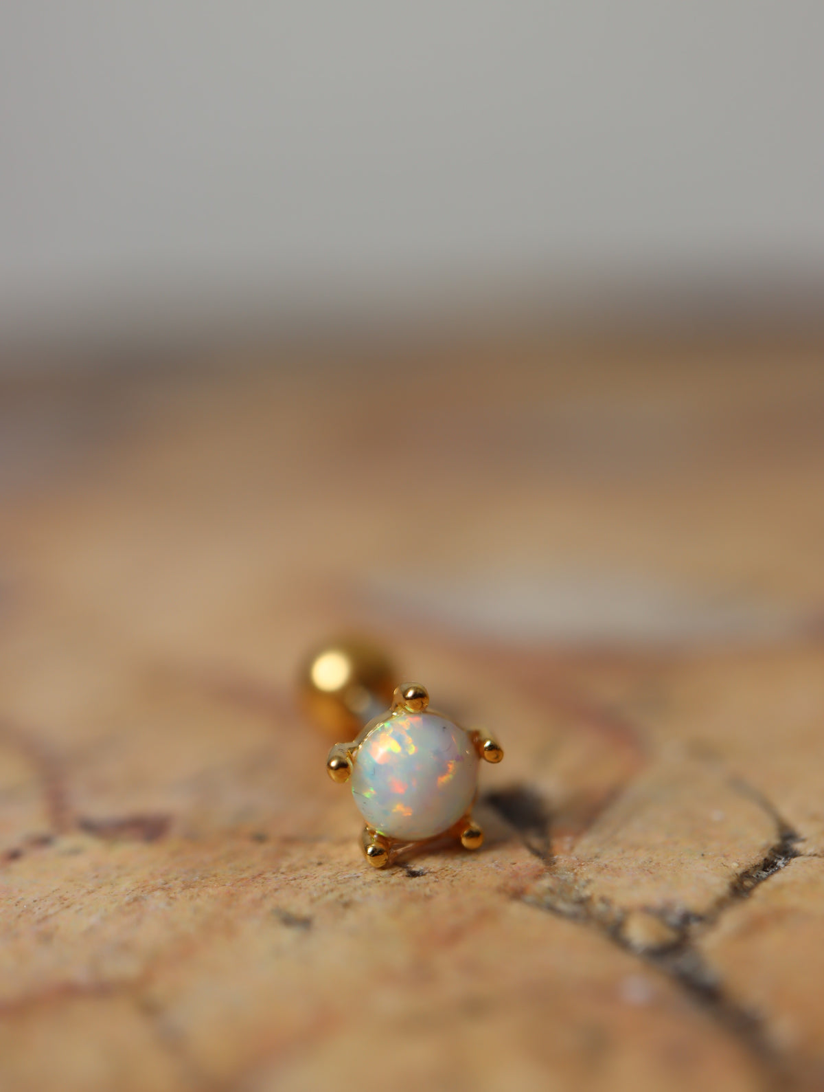 Opal screw ball end piercing