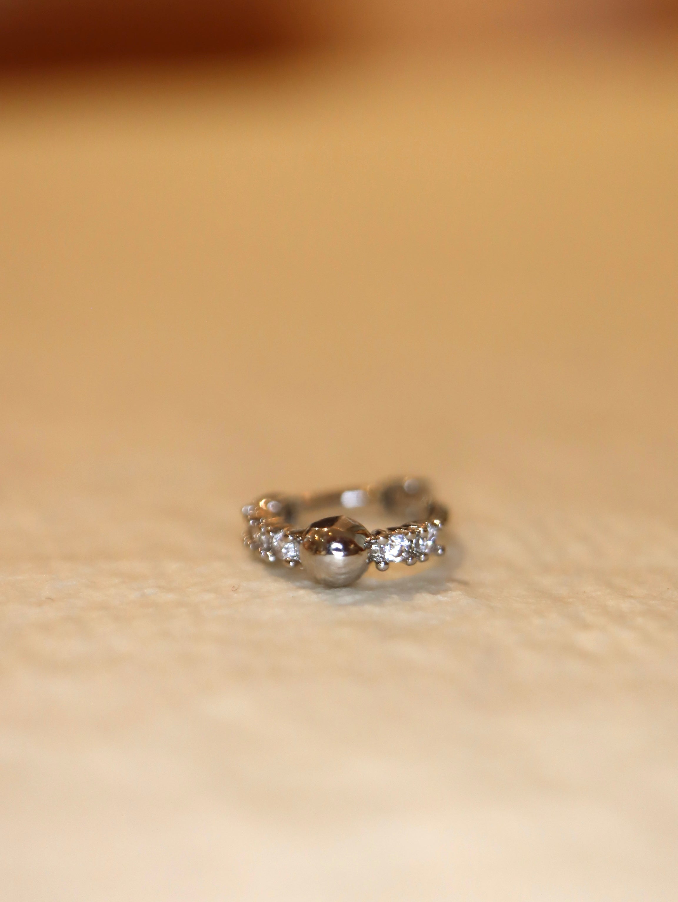 Mini ball hinged hoop cz surgical steel earring (1pc)