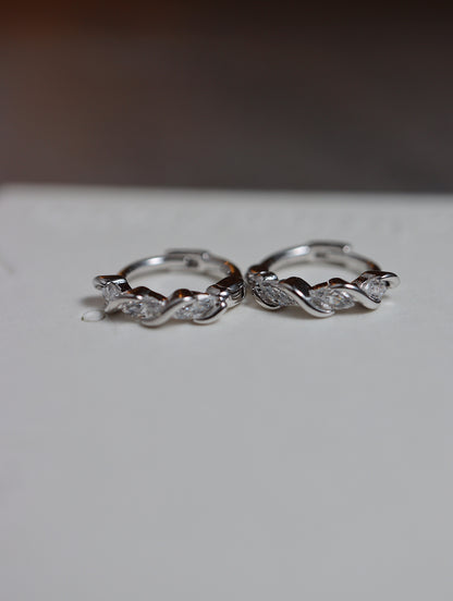 Silver925 hinged hoop earrings