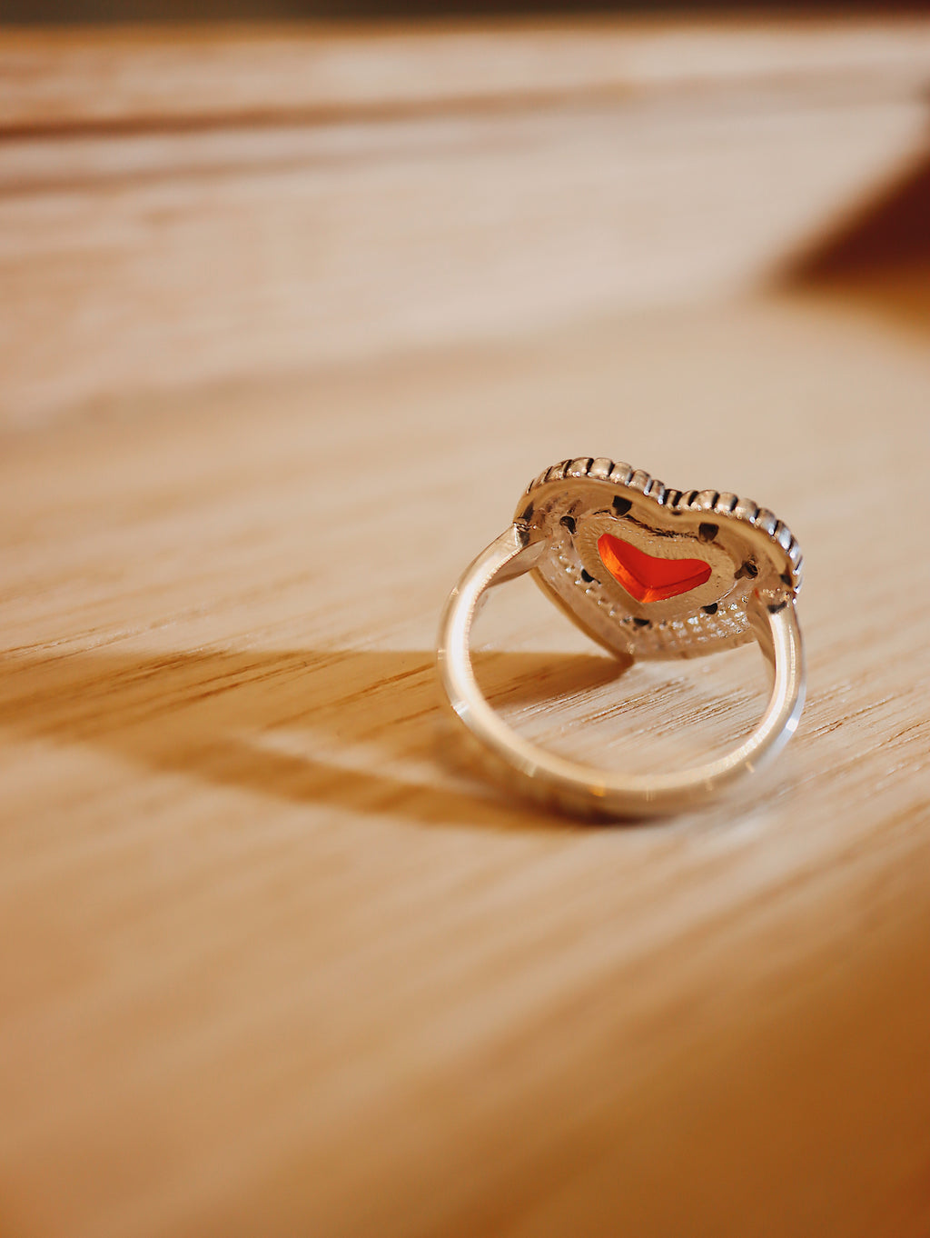 Agate silver925 heart shape ring