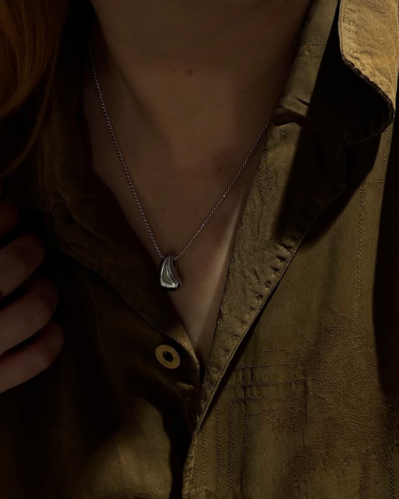 Pebble Pendant Stainless Steel Necklace
