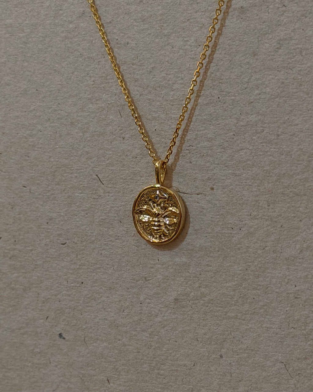 Bee coin 925 silver necklace