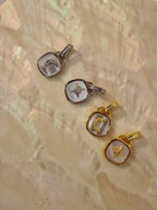 Crescent / sparkle shell coin necklace