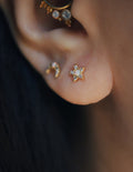 Star cz opal silver925 piercing stud earring (1pc)