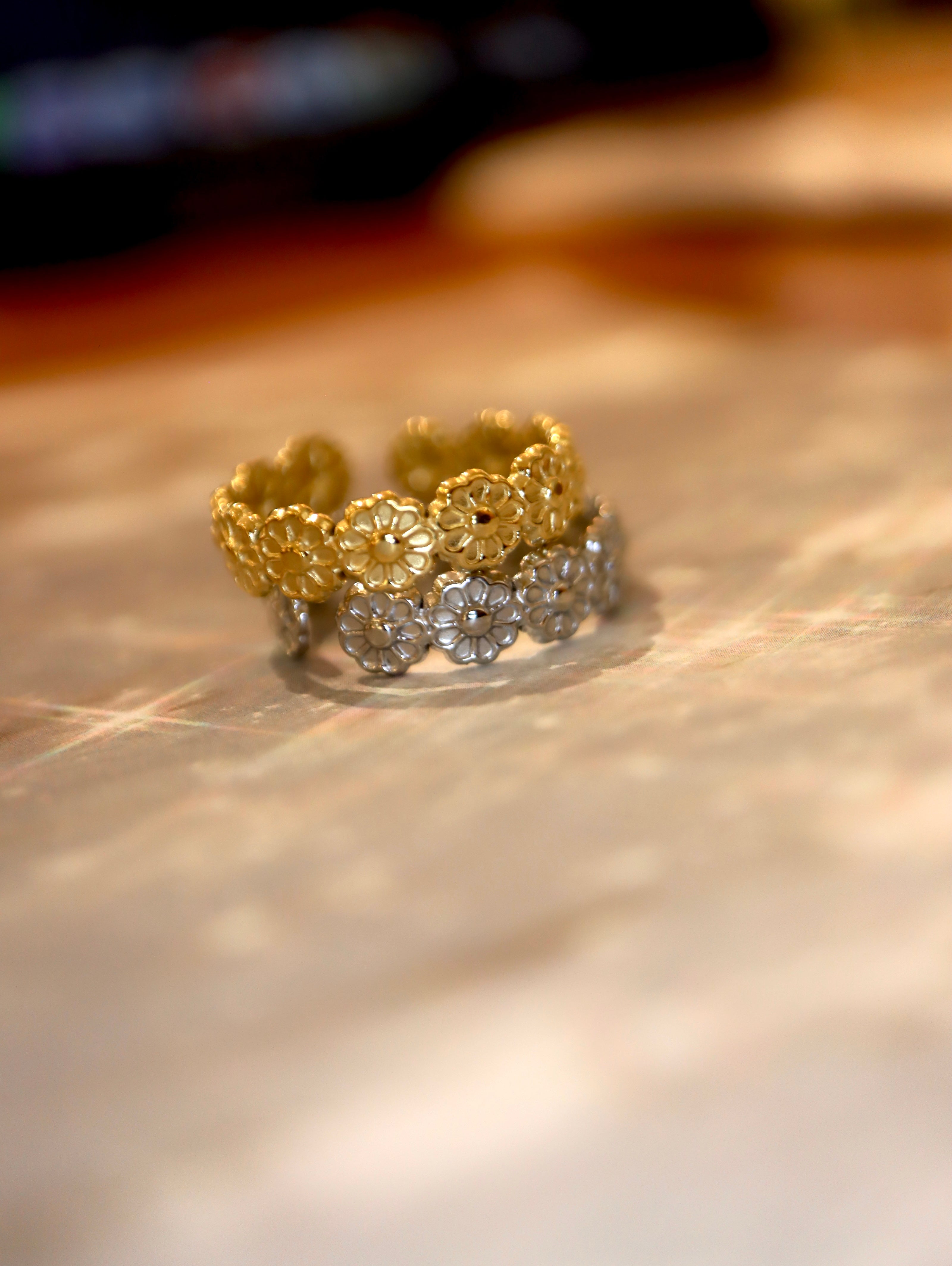 Daisy Band Open Size Stainless Steel Ring