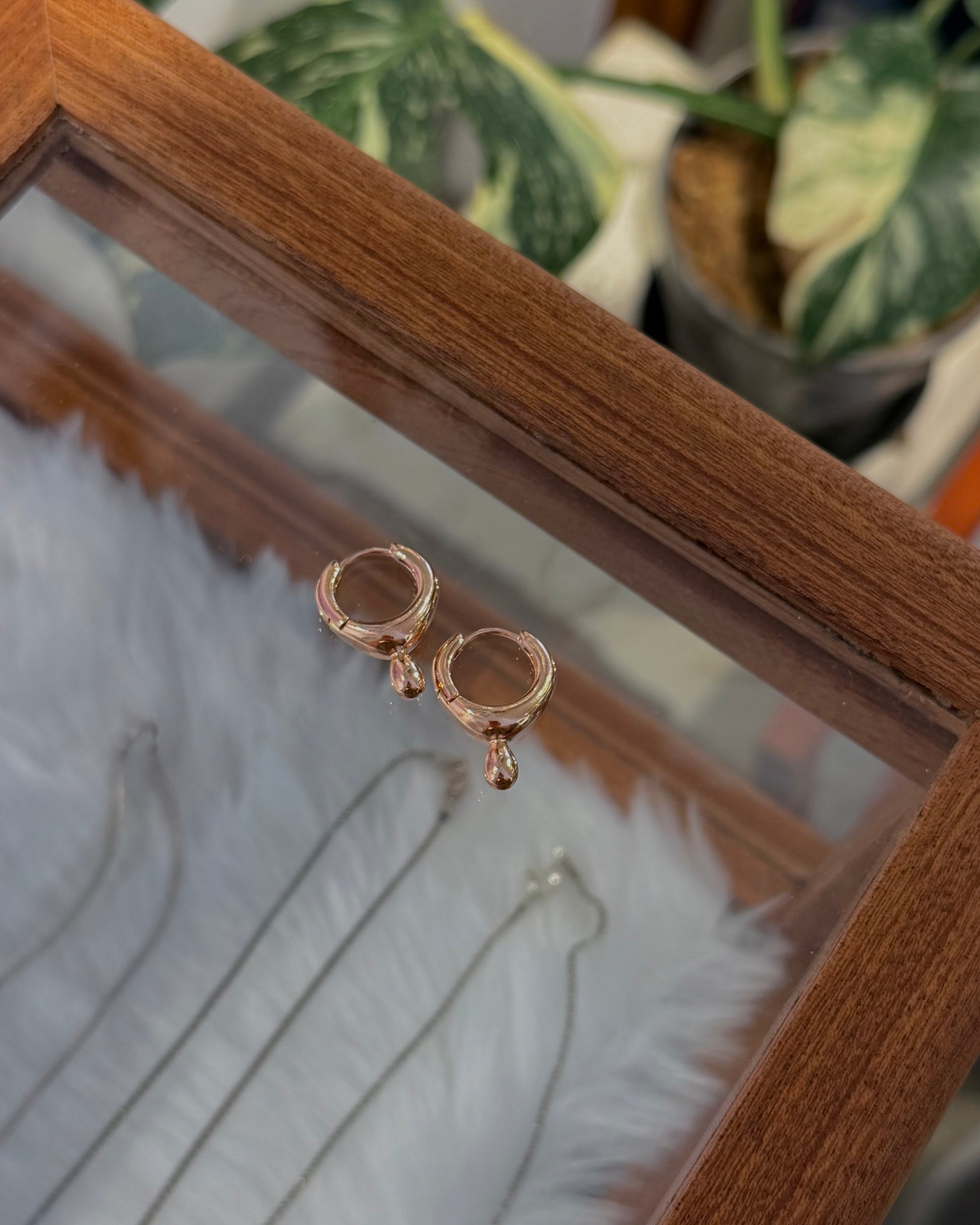 Hoop with Teardrop Drop Earrings