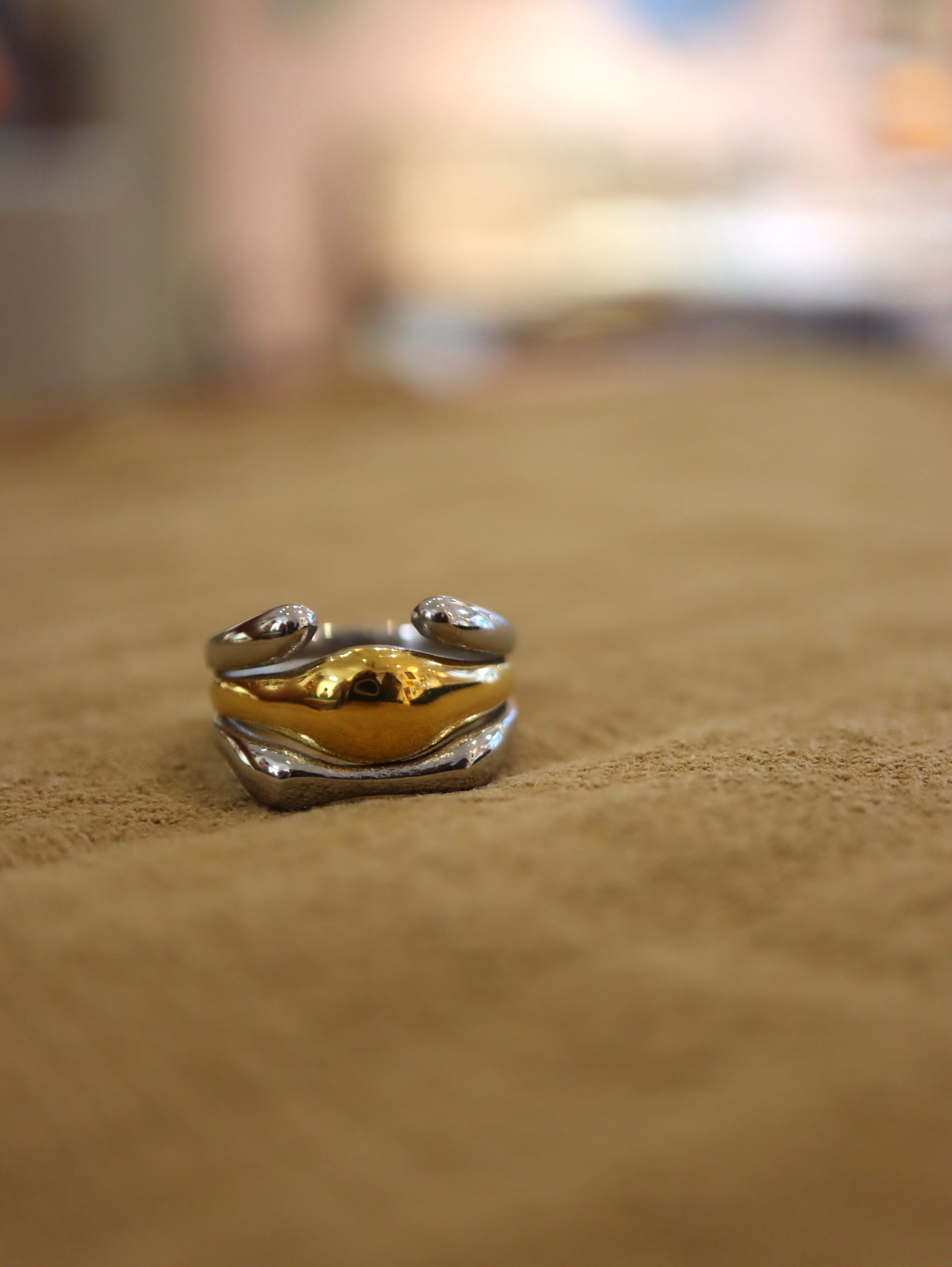 Mix tone stainless steel ring