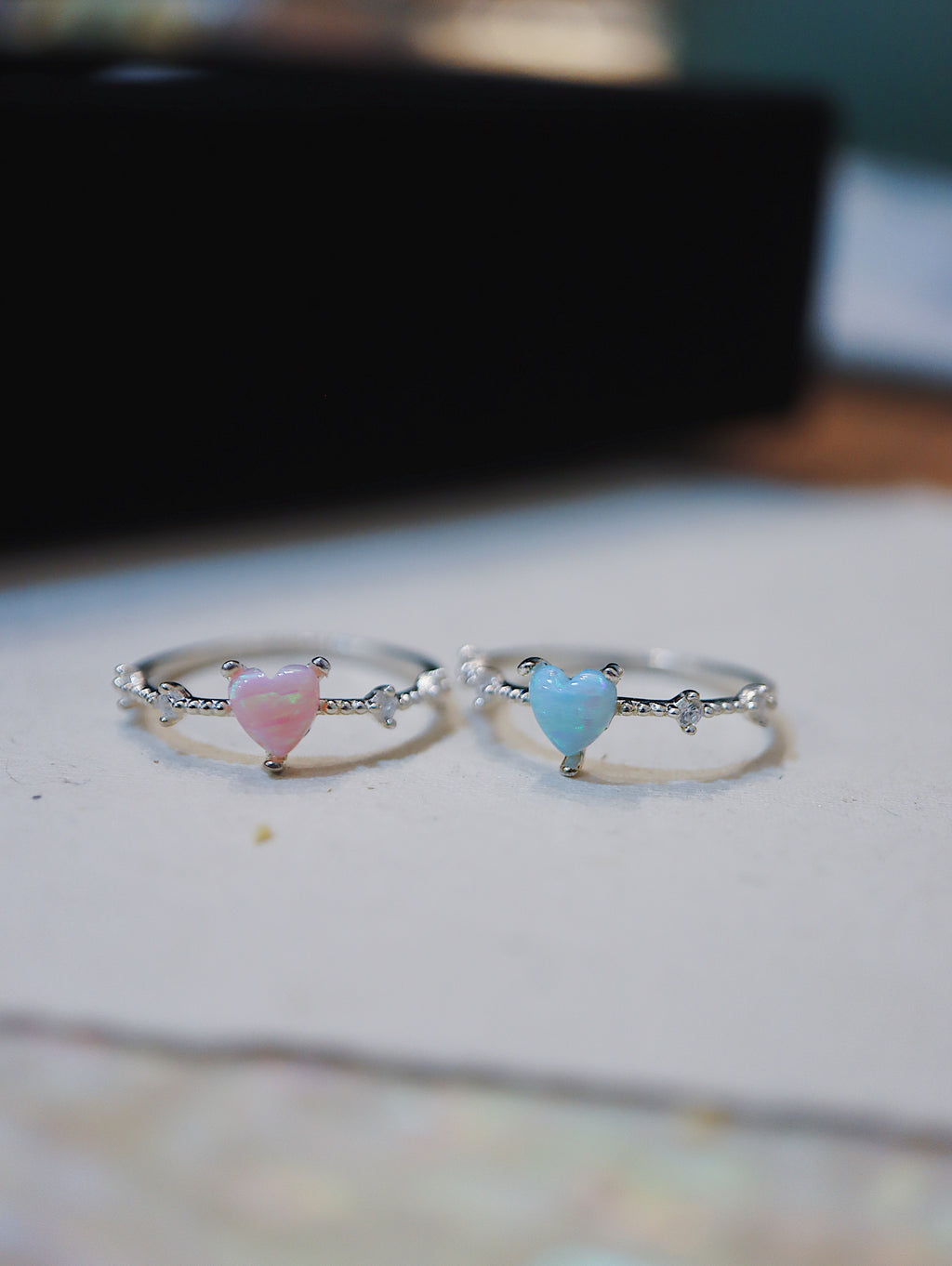 Heart Opal 925 silver ring