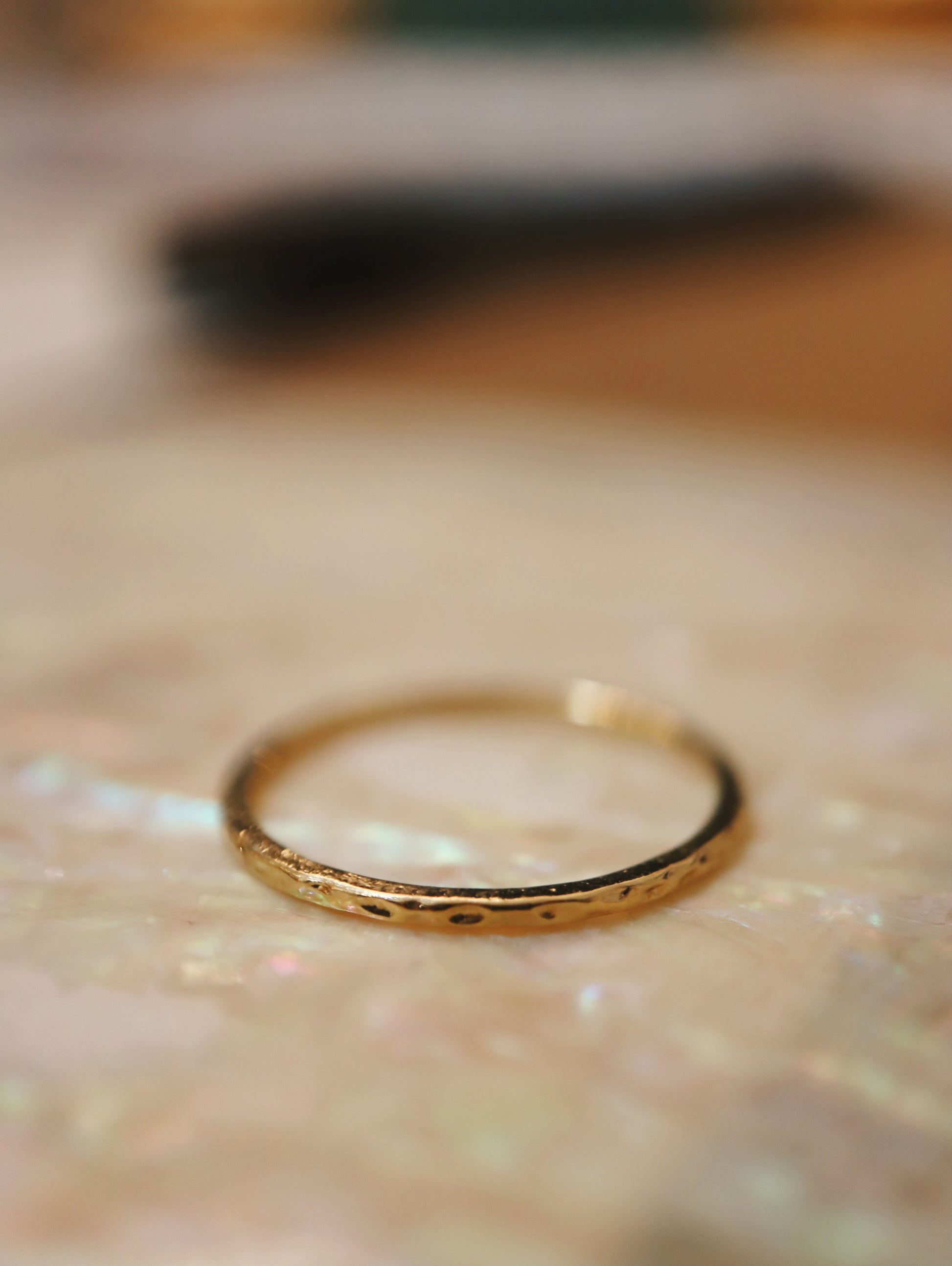 Plain textured 925 silver ring