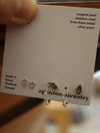 Mini hollow heart 925 silver earrings