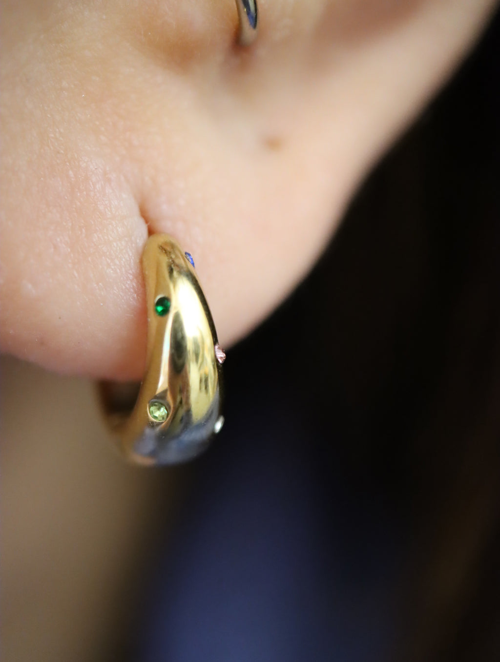 Rainbow cz stainless steel earrings