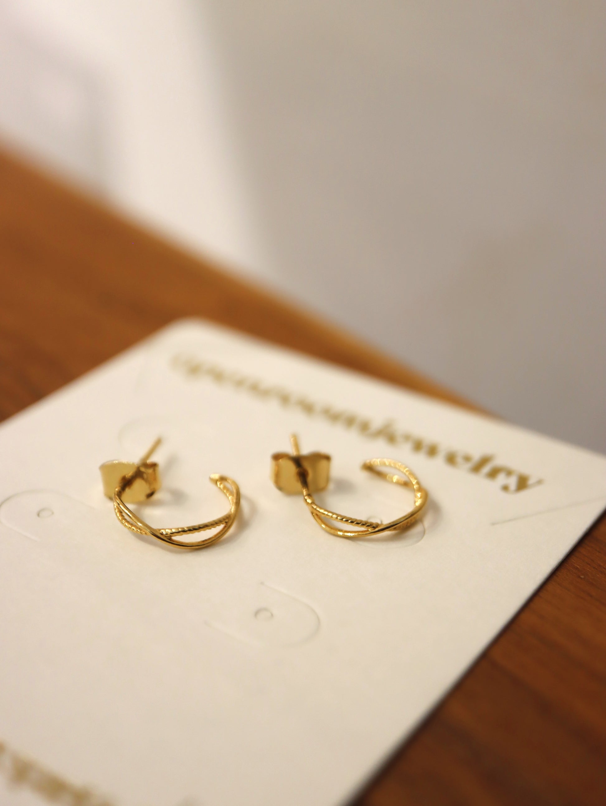 Double twist 925 silver earrings