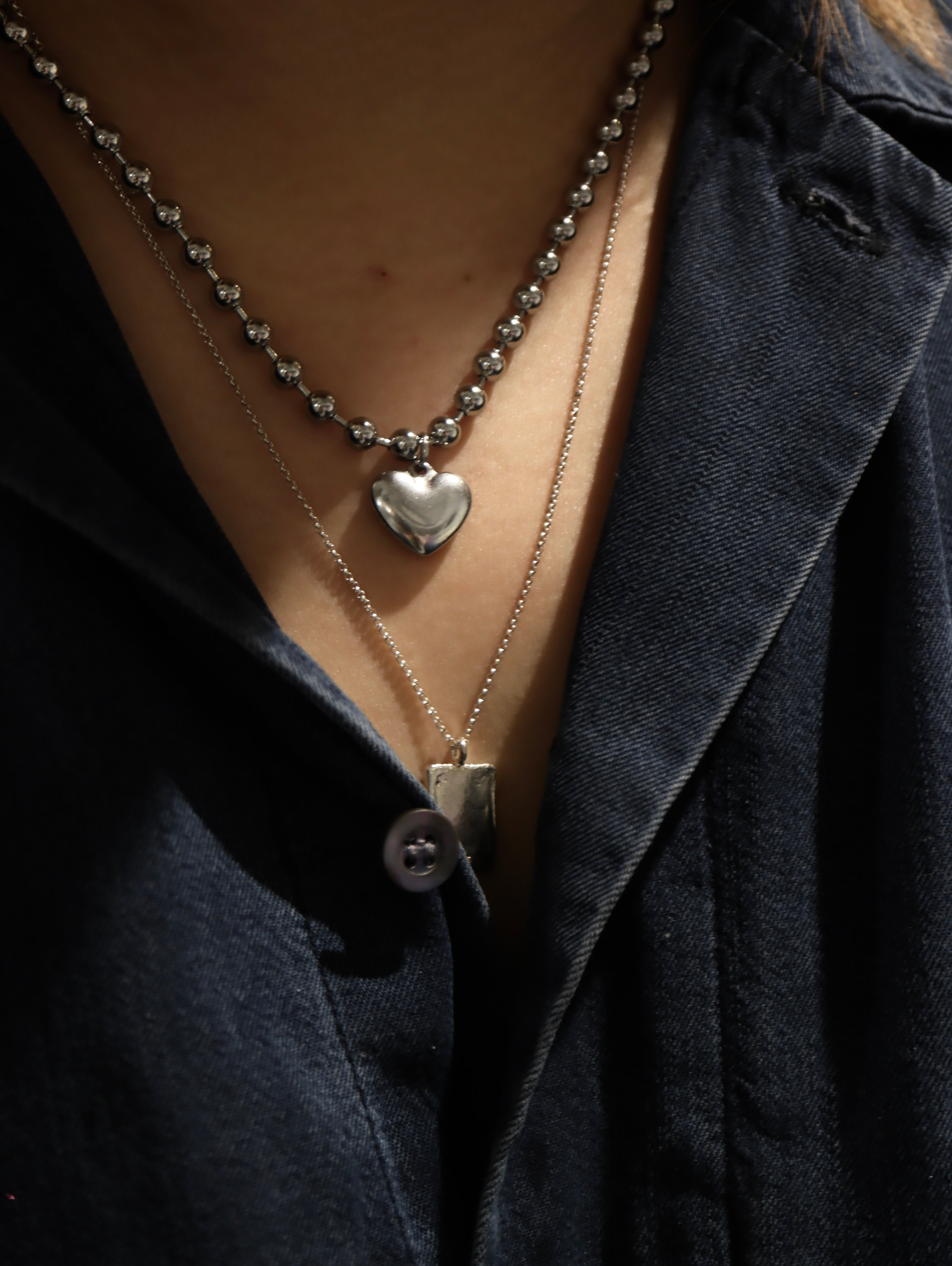 Heart Bead stainless steel necklace