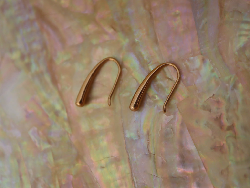 Wire hook stainless steel rosegold earrings