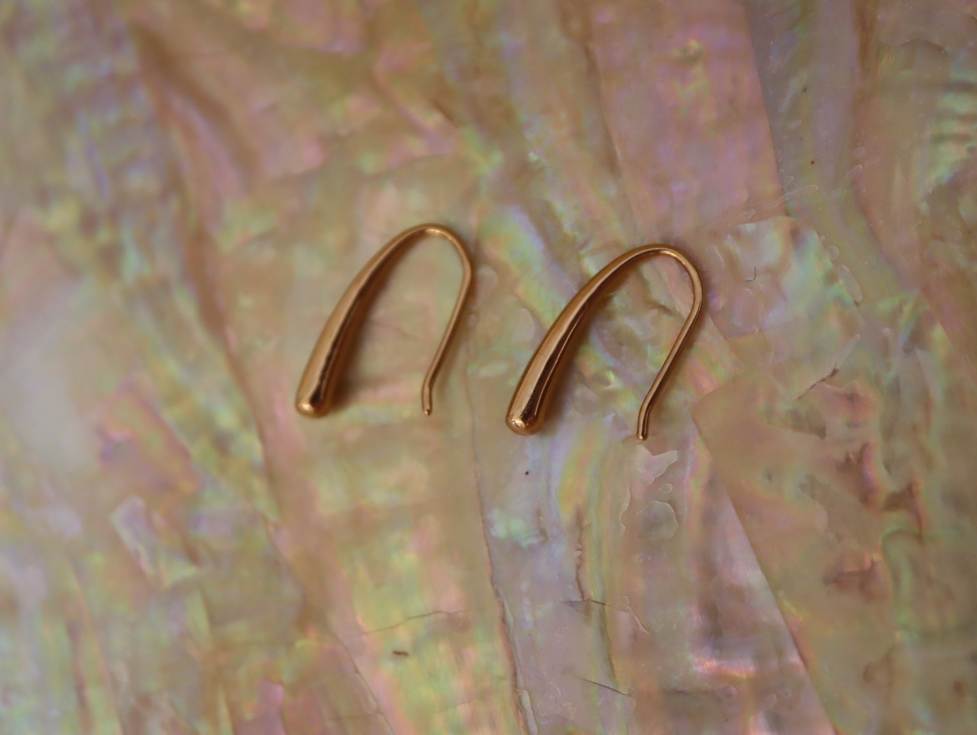 Wire hook stainless steel rosegold earrings