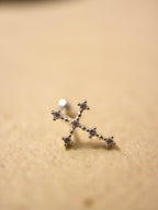 Cross 925 silver stud piercing earrings (1pc)