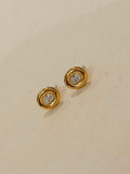 Oval cz stud earrings