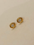 Oval cz stud earrings