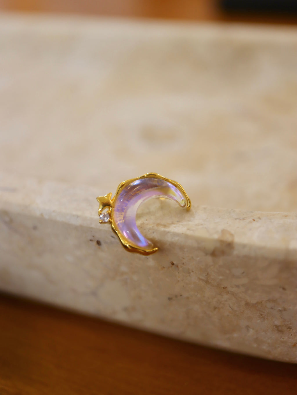 Crescent metallic surgical steel piercing (1pc)