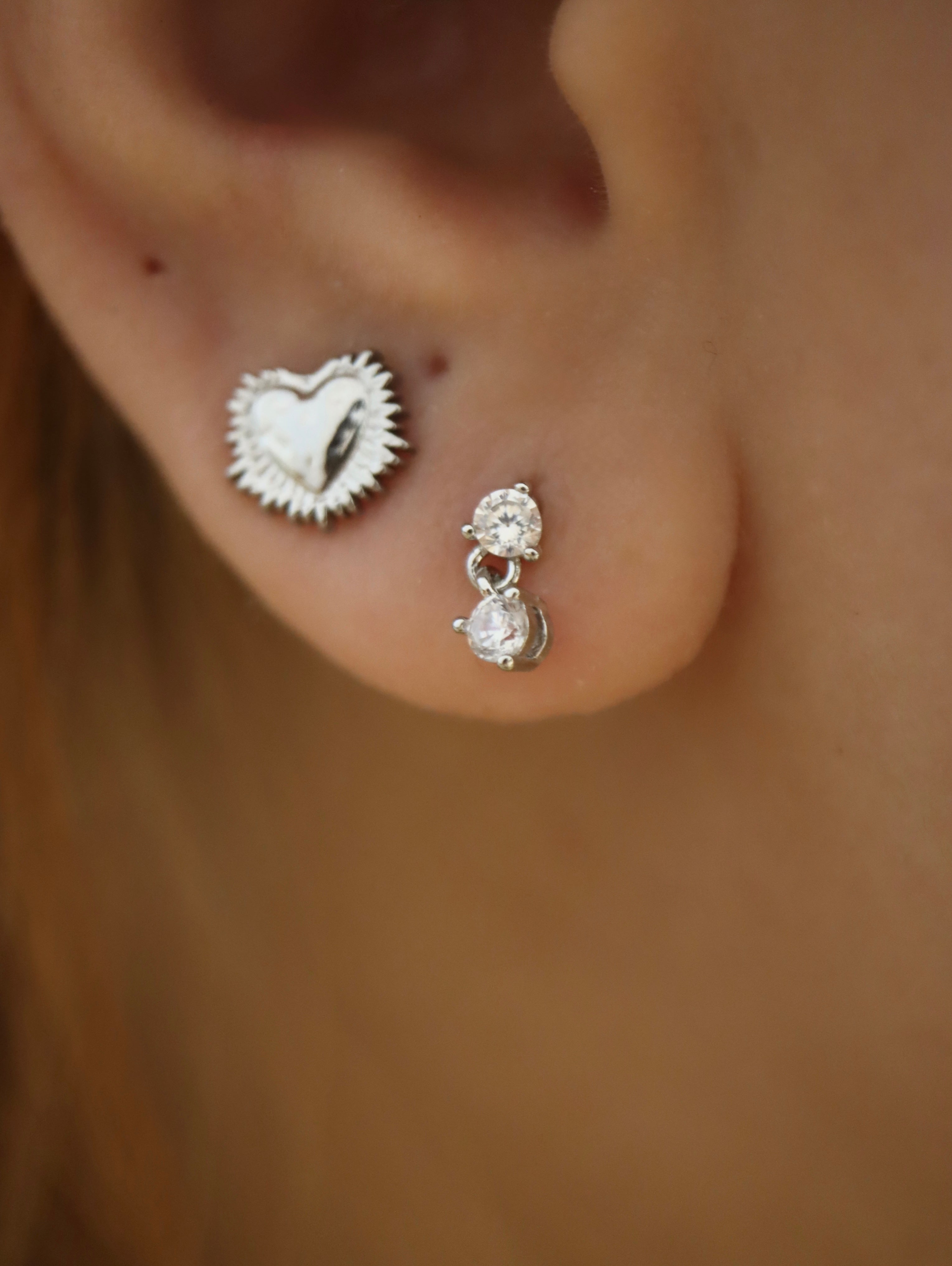 Double cz surgical steel piercing (1pc)