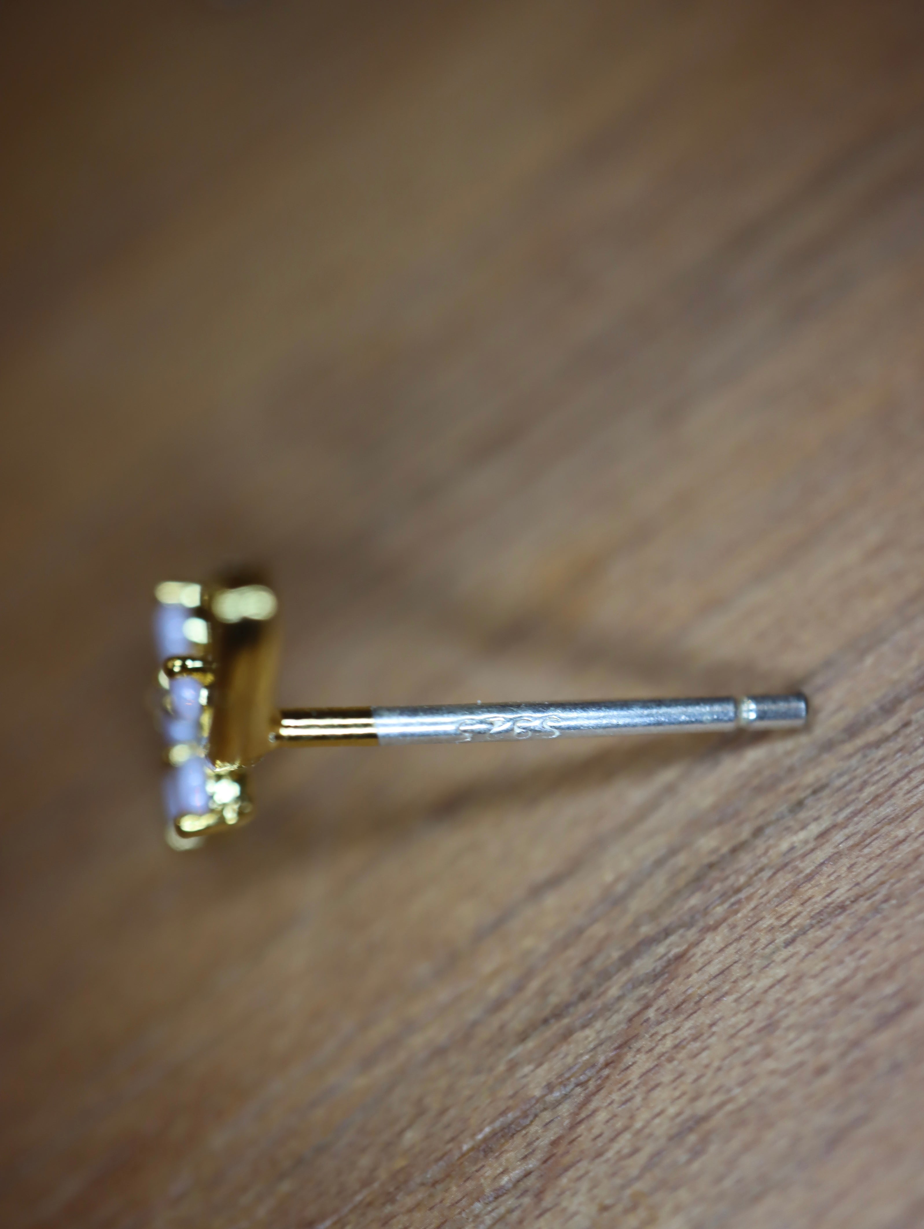 Petal climber brass earrings