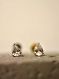 Titanium G23 Pear cut stud flat back piercing earring (1pc)
