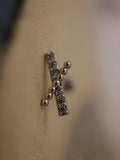 Cross CZ 925 Silver stud piercing earring (1pc)