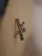 Cross CZ 925 Silver stud piercing earring (1pc)
