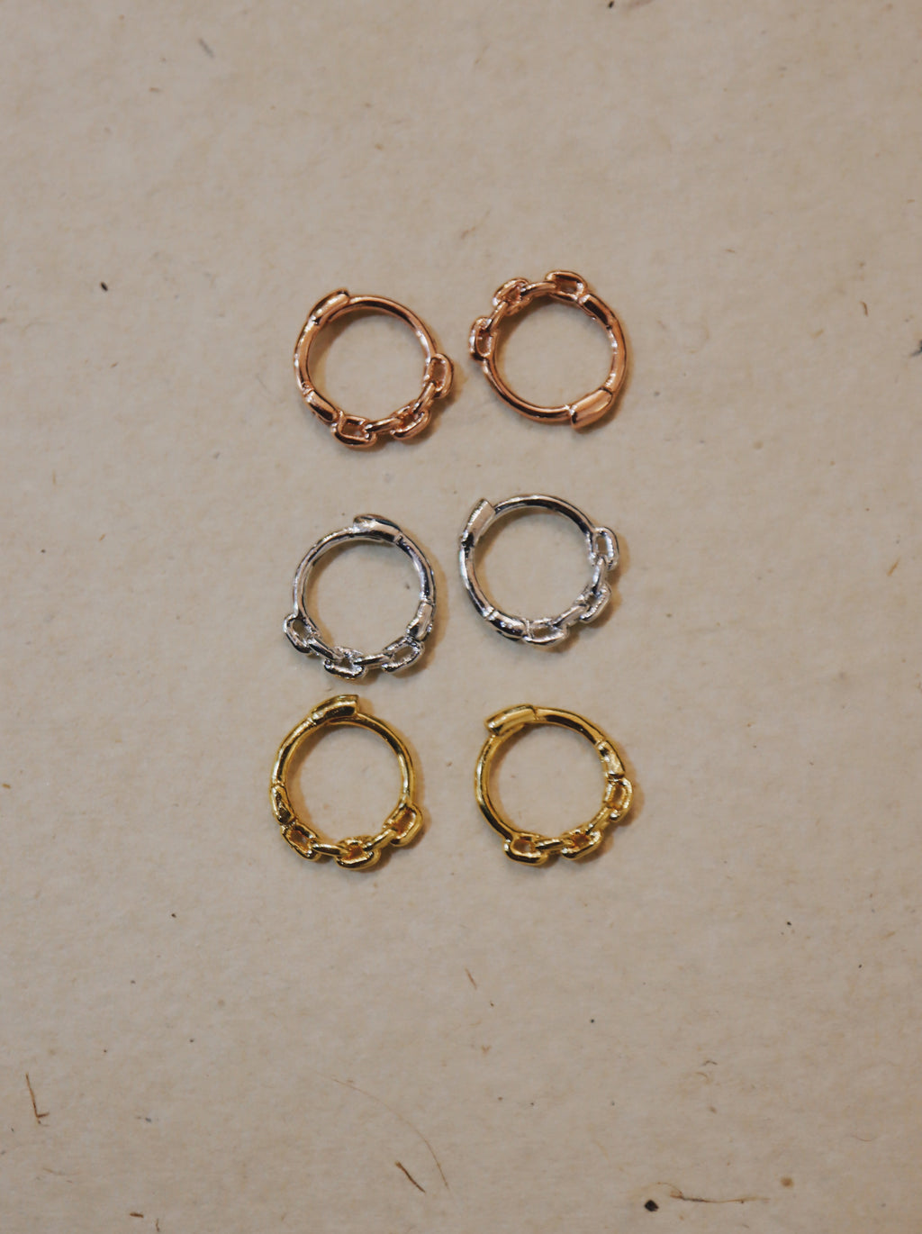 Mini chain 925 silver Huggie hoop earrings