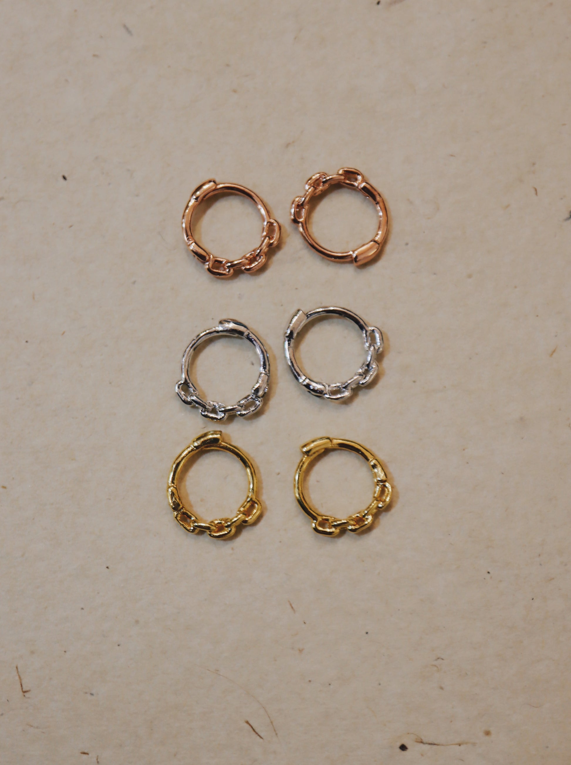 Mini chain 925 silver Huggie hoop earrings