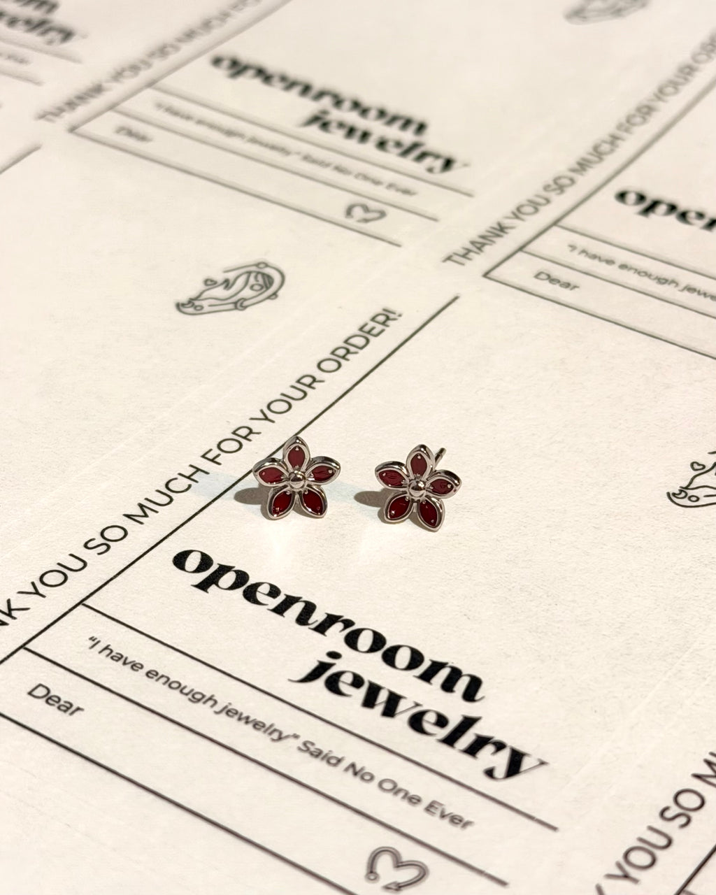 Floral stainless steel earrings