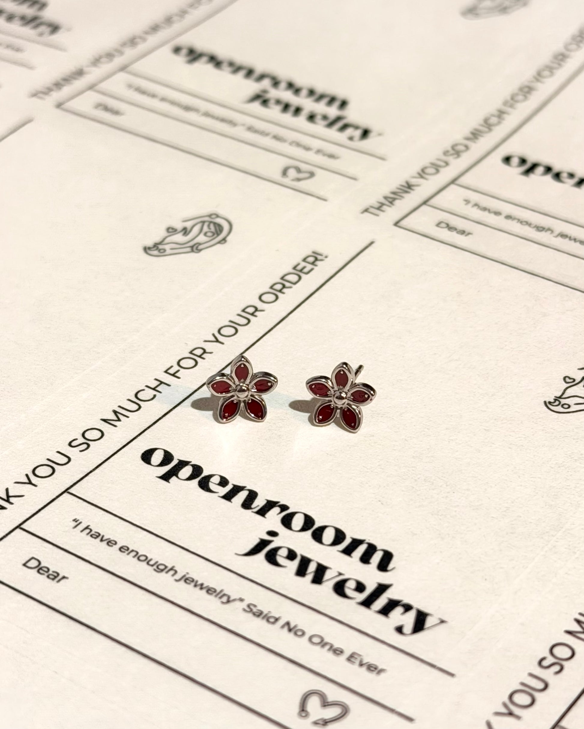 Floral stainless steel earrings