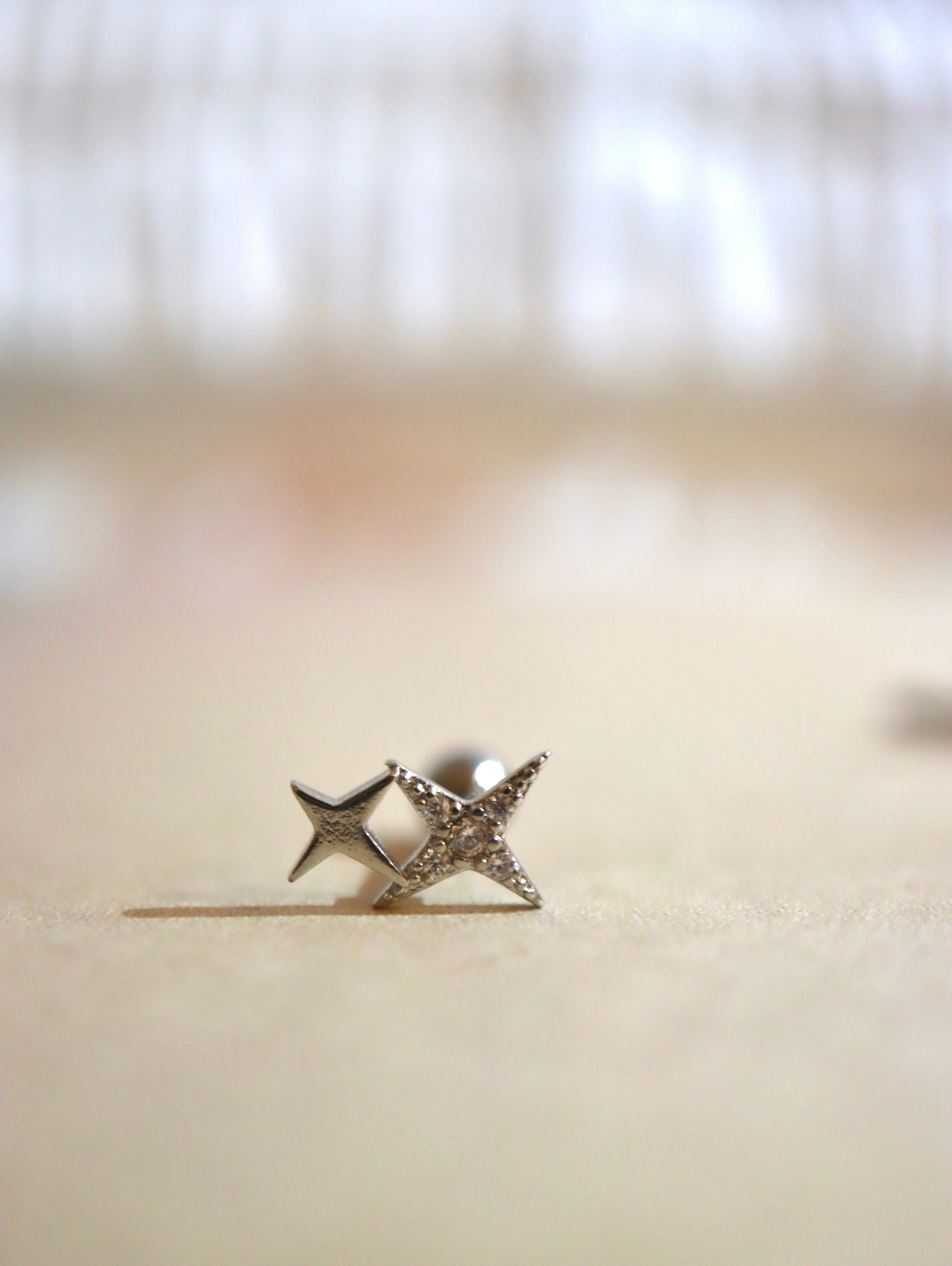 Double star 💫 stud piercing earring (1pc)