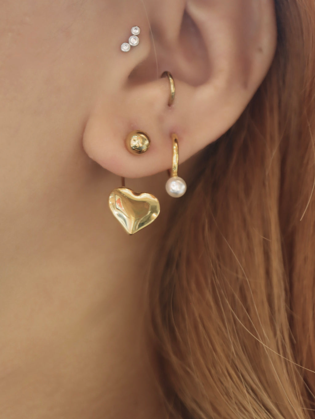 Drop heart stainless steel earrings