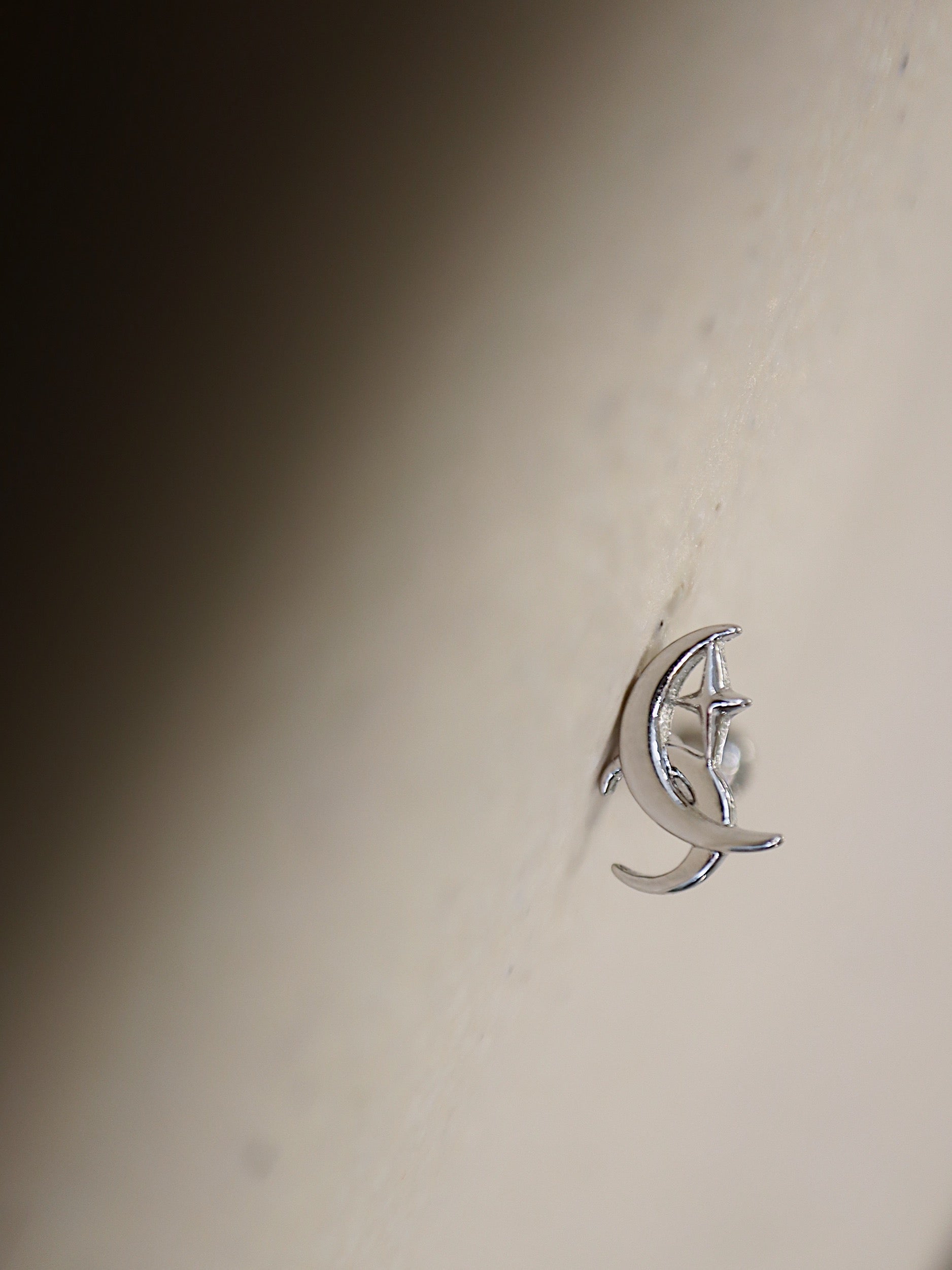 Crescent star surgical steel piercing