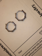 Bamboo Joint Stainless Steel Hoop Earrings