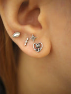 Marquise shape pearl stud piercing earring (1pc)