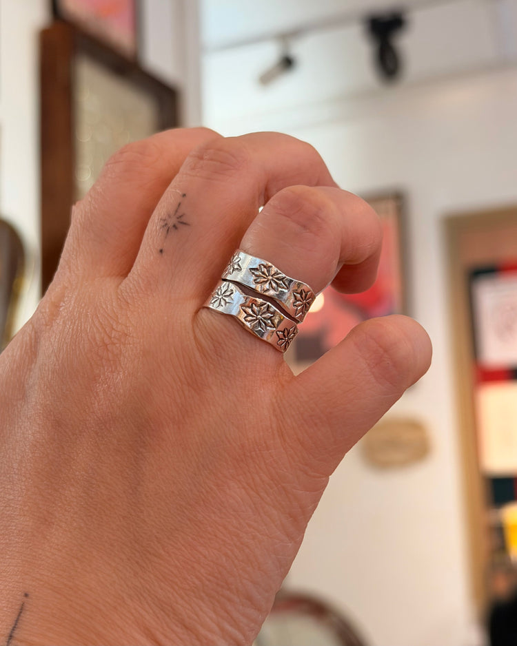 Oxidized Floral Statement 925 Silver Ring
