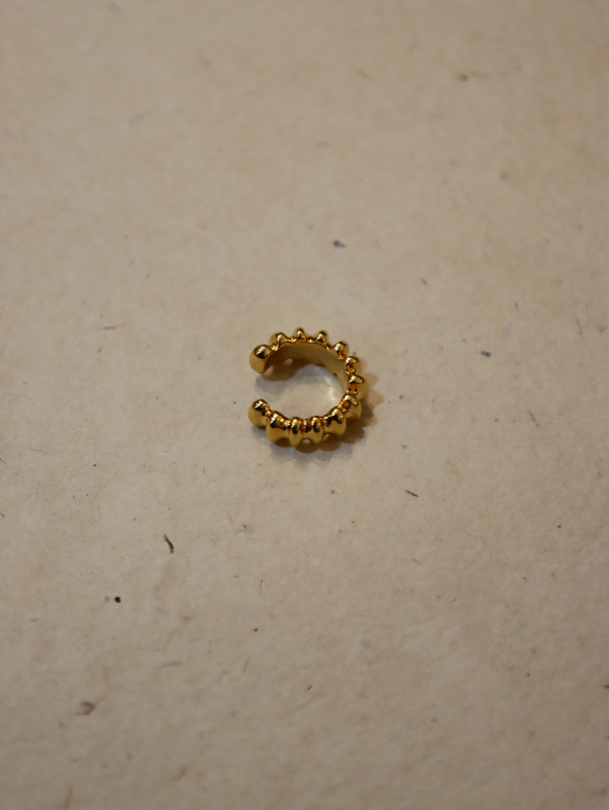 Golden Wave Bead Ear Cuff