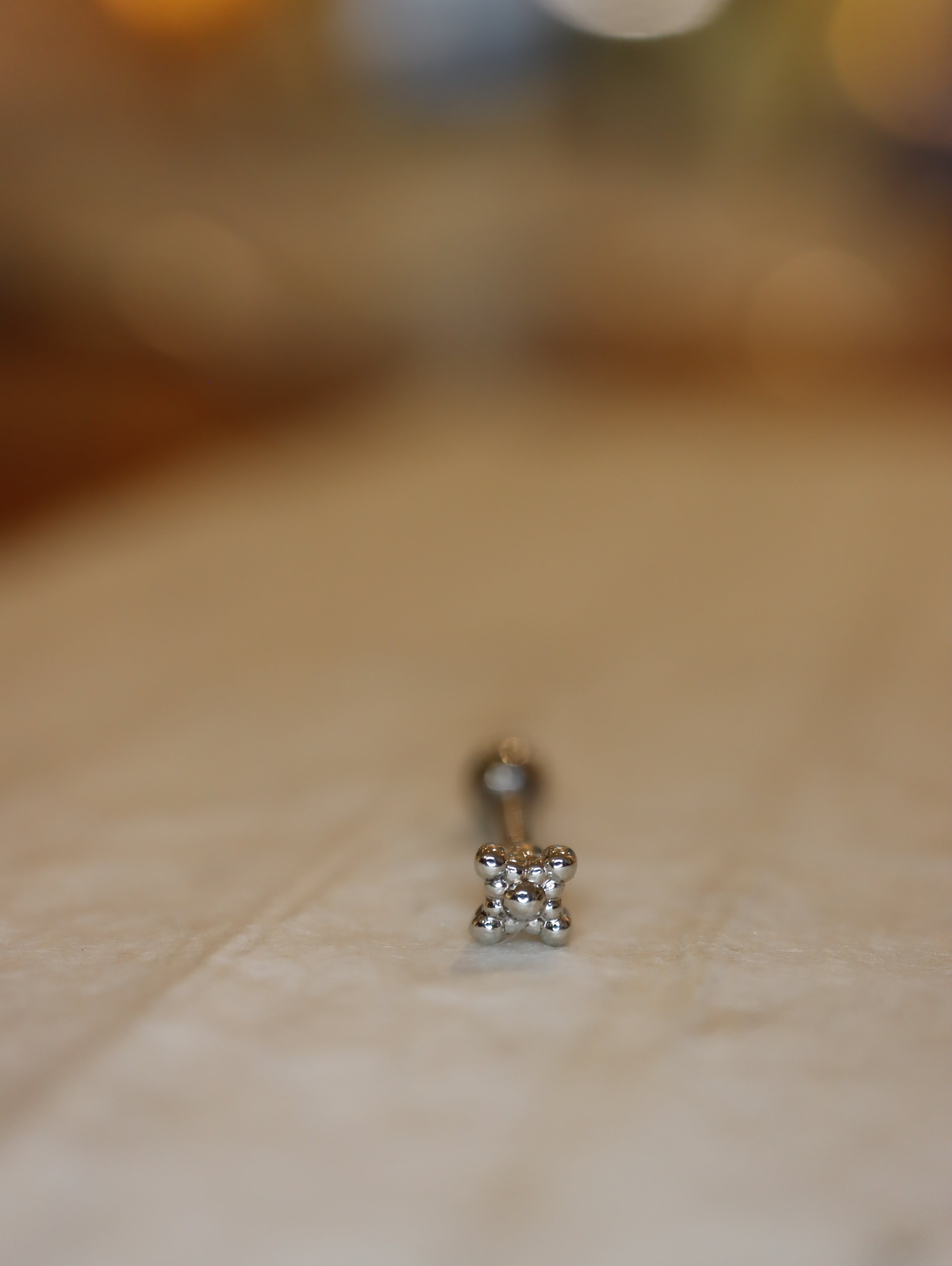 Cross bead stud surgical steel piercing (1pc)