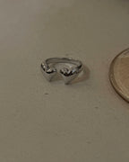 Double heart brass ring (free size)